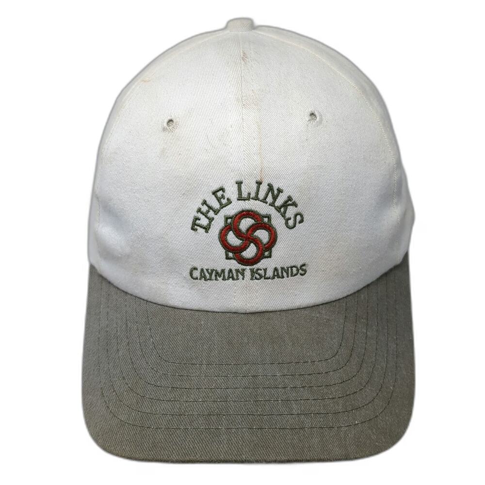 Texace Baseball Cap White Gray One Size Made in USA The Links Cayman Islands Hat